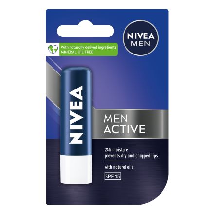 NIVEA MEN Балсам за устни Active for men 4.8, гр.