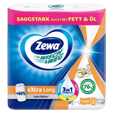 ZEWA WISCH & WEG Кухненска ролка DESIGN, 2 бр.