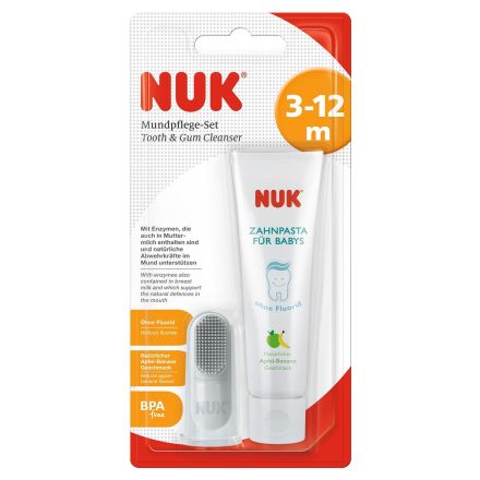 NUK Комплект паста за зъби и напръсник 3+м.