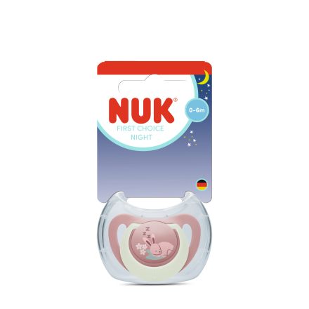 NUK FIRST CHOICE Силиконова залъгалка заек 0-6м.