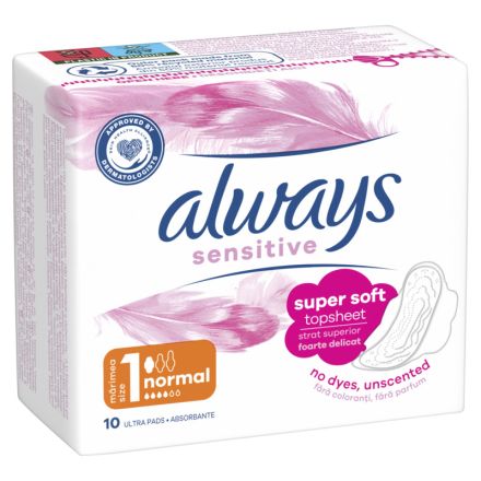 ALWAYS SENSITIVE ULTRA NORMAL PLUS Дамски превръзки , 10 бр.