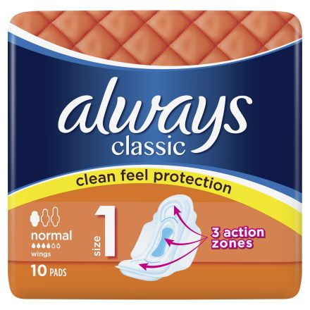 ALWAYS CLASSIC NORMAL DRY Дамски превръзки, 10 бр.