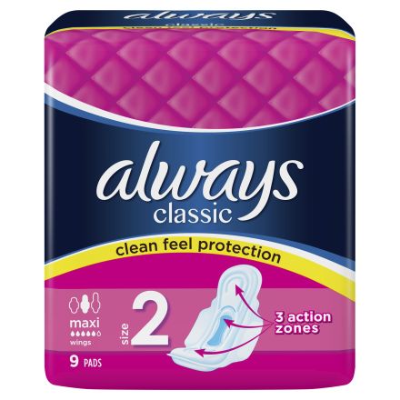 ALWAYS CLASSIC MAXI DRY Дамски превръзки, 9 бр.