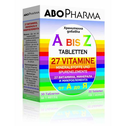 ABOPHARMA А-Z 27 Витамина и минерала, 30 табл.
