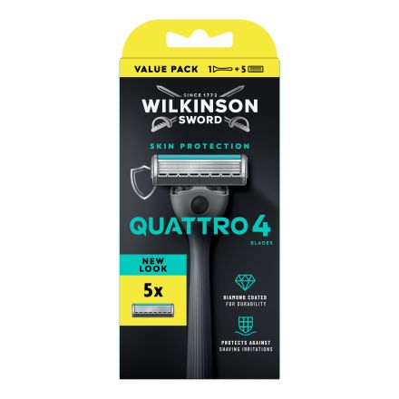 WILKINSON QUATTRO Система за бръснене с 4 резервни ножчета