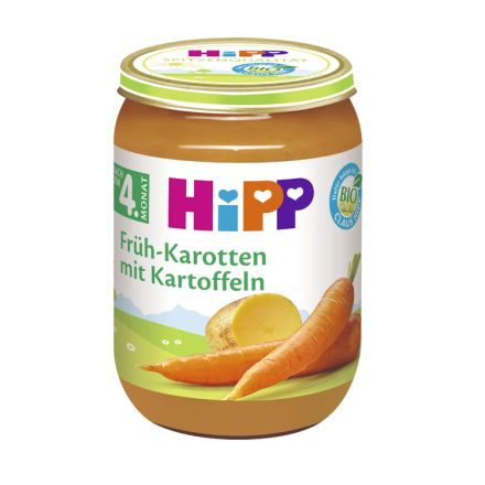 HIPP BIO Пюре нежни моркови и картофи 4110, 190 гр 
