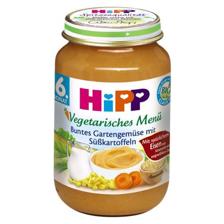 HIPP BIO Вегитарианско меню градински зеленчуци и картофи 6215, 190 гр 