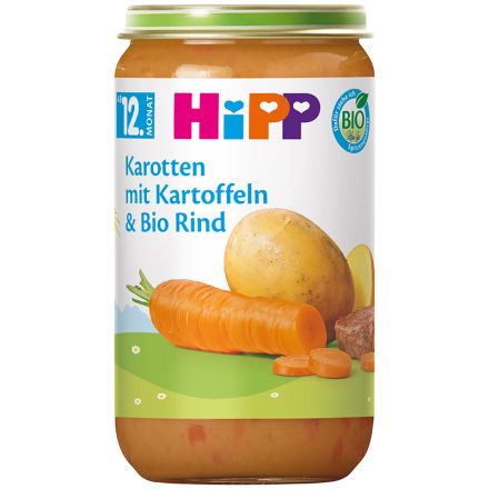 HIPP Био пюре зеленчуков микс с говеждо 6850 250 г