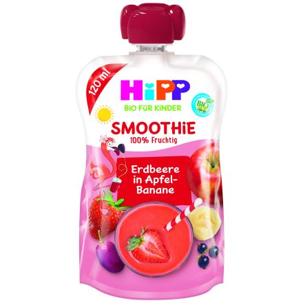 HIPP Био смути с ябълка, банан ,червени плодове, 120гр.