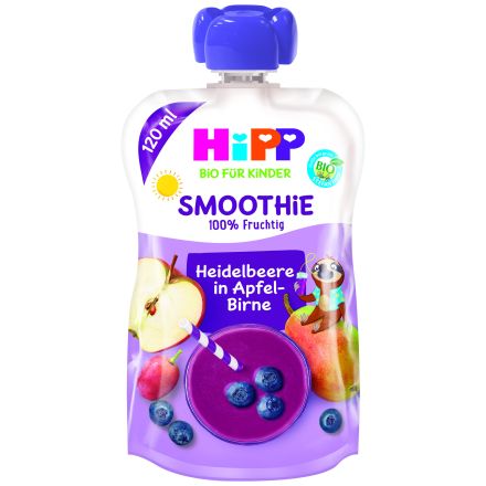 HIPP Био смути с ябълка,круша,боровинки, 120гр.