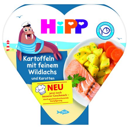 HIPP Био пюре картофи, моркови и сьомга, 250гр.