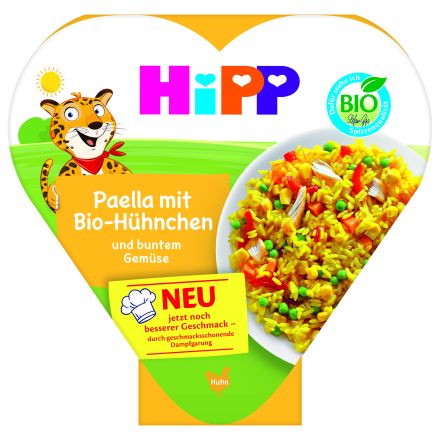 HIPP Био пюре паеля зеленчуци и пиле, 250гр.