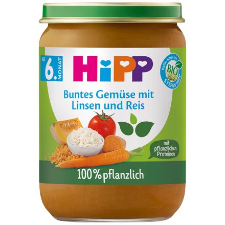 HIPP Био пюре микс зеленчуци с ориз  60501 190Г