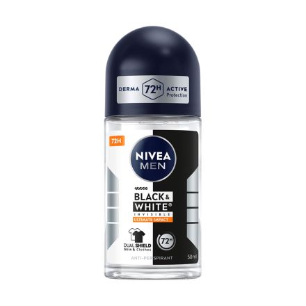 NIVEA MEN Мъжки део рол-он Invisible on Black & White Ultimate Impact, 50мл