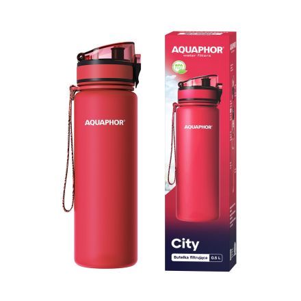 AQUAPHOR CITY RED Филтрираща бутилйа за вода, 500мл.