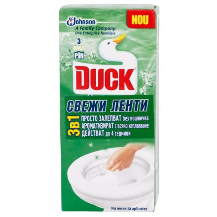 DUCK 5 IN 1 Ароматизиращи ленти за тоалетна чиния PINE, 27 гр.