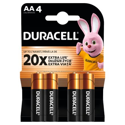 DURACELL Алкални батерии Basic AA, 4 бр.