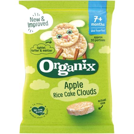 ORGANIX Оризови бисквитки облачета ябълка 40гр.