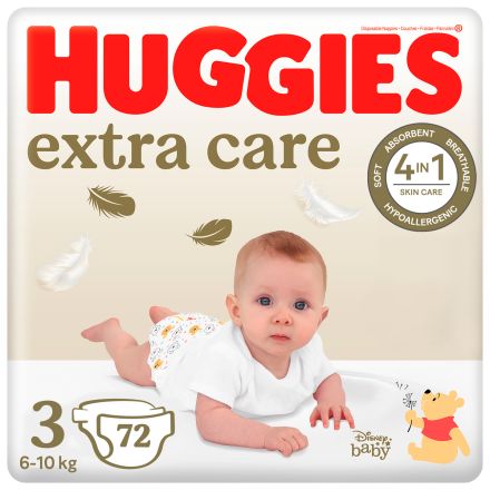 HUGGIES EXTRA CARE Пелени 3,  6-10кг., 72бр.