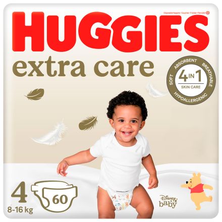 HUGGIES EXTRA CARE Пелени 4, 8-16кг., 60бр.