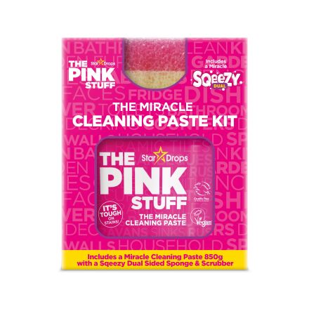 THE PINK STUF  SQUEEZY KIT Комплект почистваща паста 850г. и двустранна гъба