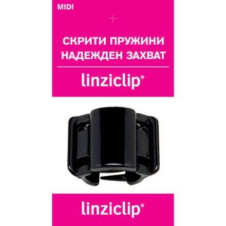LINZICLIP MIDI Черна Перла, средна, щипка за коса, 030443