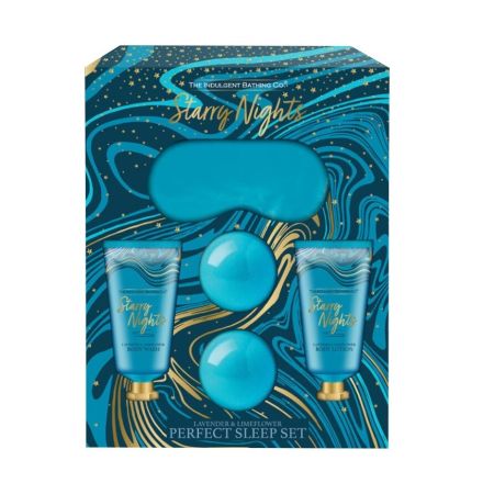 STARRY NIGHTS SLEEP Комплект душ гел, лосион за тяло, бомбички за вана, маска за сън