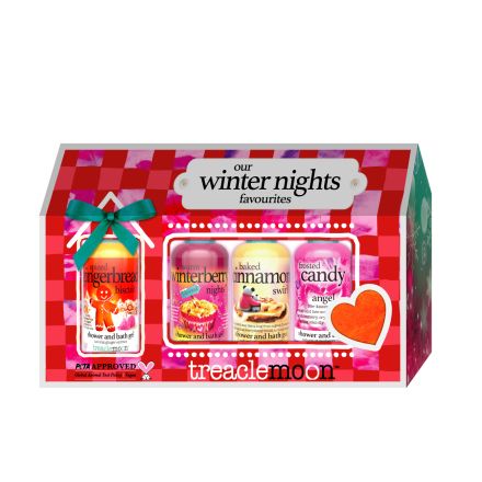 TREACLEMOON OUR WINTER NIGHTS FAVOURITES Комплект душ гел, 4бр, бомбичка за вана, 1бр.