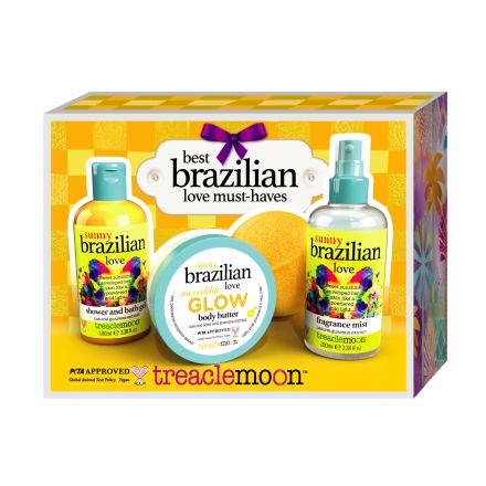TREACLEMOON BEST BRAZILIAN LOVE MUST HAVES Комплект душ гел, масло за тяло, парфюмен спрей, бомбичка за вана