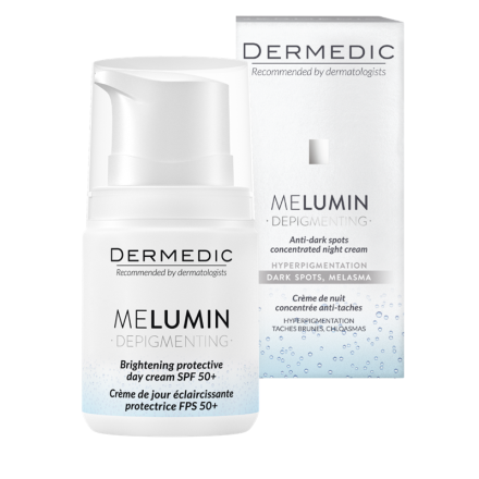 DERMEDIC MELUMIN Изсветляващ защитен дневен крем SPF 50+, 55 гр