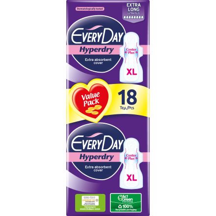 EVERYDAY HYPERDRY EXTRA LONG 1 Дамски превръзки, 18 бр.