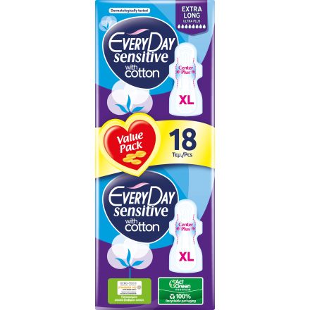 EVERYDAY SENSITIVE EXTRA LONG Дамски превръзки, 18 бр.