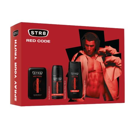 STR8 RED CODE Комплект тоалетна вода 50мл + део спрей 150мл + душ гел 250мл