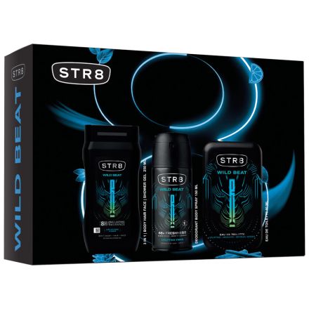STR8 WILD BEAT Комплект тоалетна вода 50мл + део спрей 150мл + душ гел 250мл