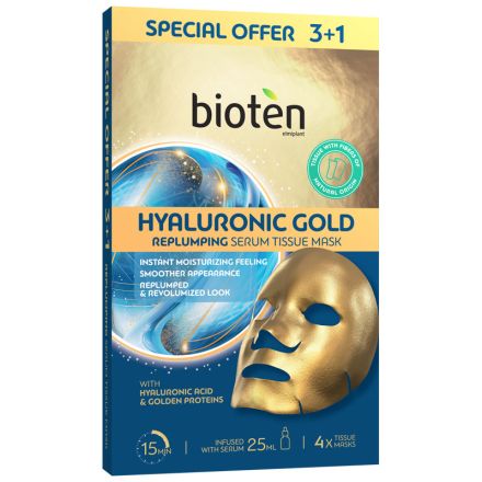 BIOTEN HYALUR GOLD MULTIPACK Маски за лице, 3+1