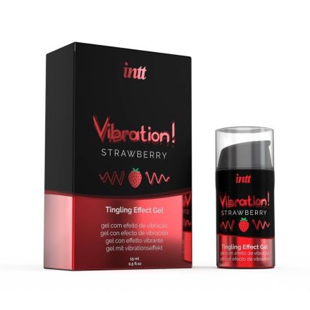 INTT STRAWBERRY Течен вибратор, 15мл.