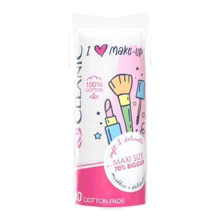 CLEANIC I LOVE MAKE-UP Тампони за почистване на грим, 80бр.