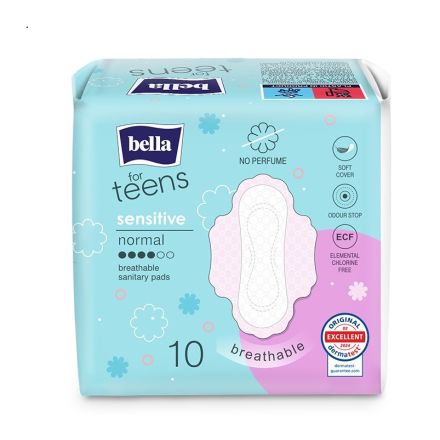 BELLA FOR TEENS SENSITIVE Дамски превръзки памук, 10бр.