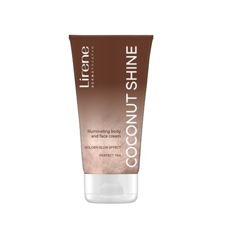 LIRENE PERFECT TANCOCONUT SHINE Крем за тяло и лице със светлоотразяващи частици, 150мл.