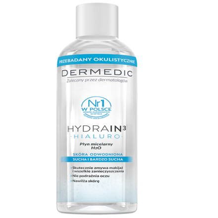DERMEDIC HYDRAIN3 HIALURO Н20Мицеларна вода, 500 мл.