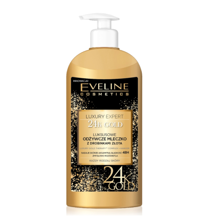 EVELINE LUXURY EXPERT 24K GOLD Лосион за тяло със златни частици, 350 мл.