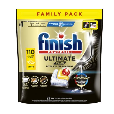 FINISH ULTIMATE PLUS Таблетки за съдомиялна лимон, 110бр.