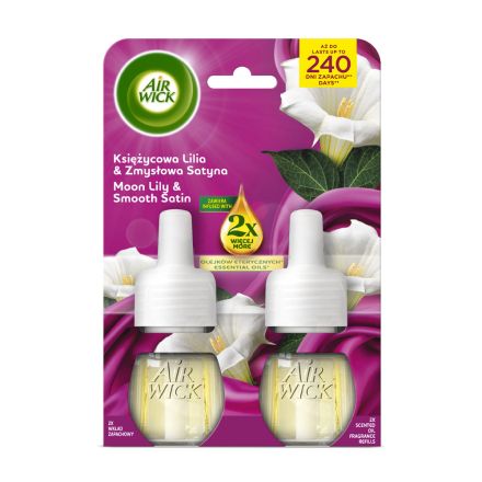 AIR WICK EXTRA OILS Eлектрически пълнител лунна магия и сатен, 2 бр.x 19 мл.