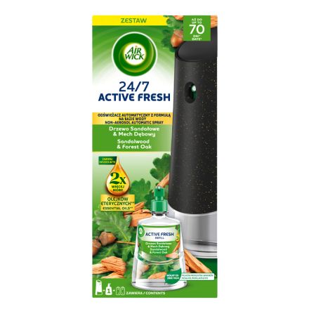 AIR WICK ACTIVE FRESH Комплект сандалово дърво и горски дъб, 228 мл.
