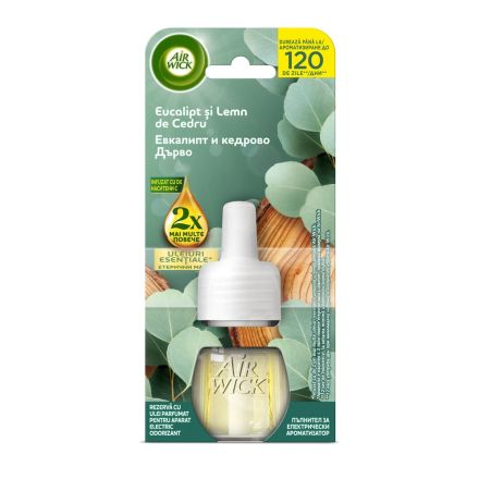 AIR WICK EXTRA OILS Електрически пълнител кедър и евкалипт, 19мл.