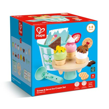HAPE Дървен комплект за сладолед, 1бр.