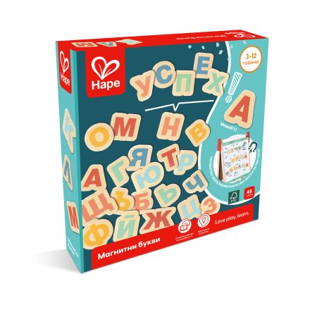 HAPE Магнитни букви български език 48БР/ОП, 3+Г