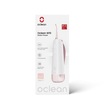 OCLEAN W10 Зъбен душ, 2бр, накрайника, 5 режима, 200мл., Розов