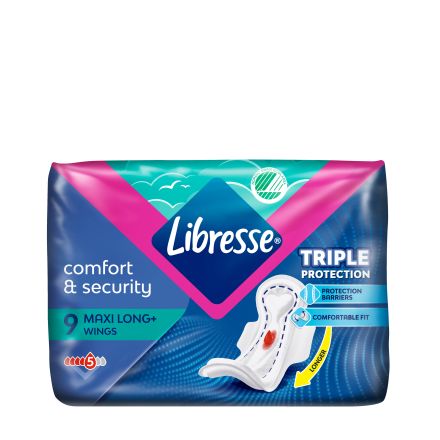 LIBRESSE MAXI LONG Дамски превръзки, 9 бр.
