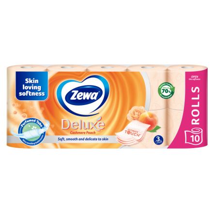 ZEWA DELUXE AQUA TUBE Тоалетна хартия 3 пласта CASHMERE PEACH, 10 бр.